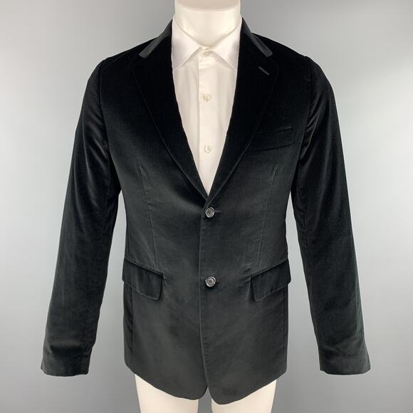 THEORY Size 38 Black Cotton Velvet Notch Lapel Sport Coat